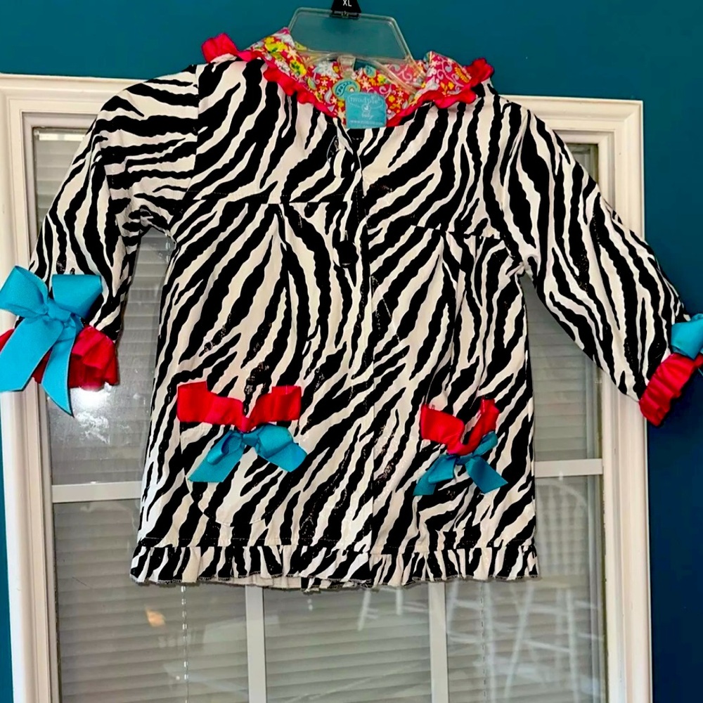 Mud Pie Zebra Raincoat Size 12/18M
